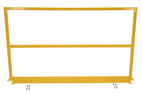 Vestil Steel Safety Handrail with Hardware and Toe Board - 122-1/2 In. x 4 In. x 42 In. - Yellow