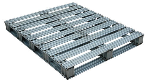 Vestil Galvanized Steel Pallet - 48 In. x 40 In. x 4-3/4 In. 8,000 lb Floor - Gray
