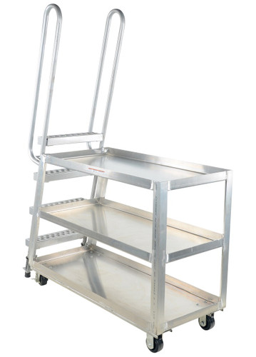 Vestil Aluminum High Duty Stock Picker Truck with Steel Ladder 56 In x 21-7/8 In x - 73-5/16 In 500 lb