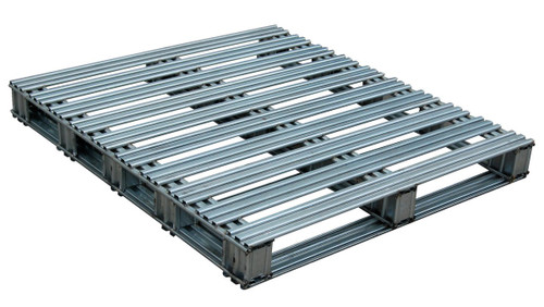 Vestil Galvanized Steel Pallet - 48 In. x 42 In. x 4-3/4 In. 8,000 lb Floor - Gray
