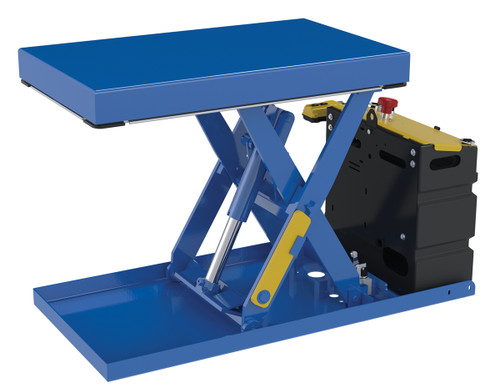 Vestil Steel Scissor Lift Table DC Power - 44-3/16 In. x 20-1/2 In. x 28 In. 500 lb - Blue
