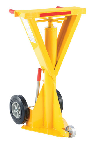 Vestil Steel Trailer Stabilizing Spin Top Beam Jack - 26-11/16 In. x 23-3/4 In. x 40 In. 100,000 lb Static - Yellow