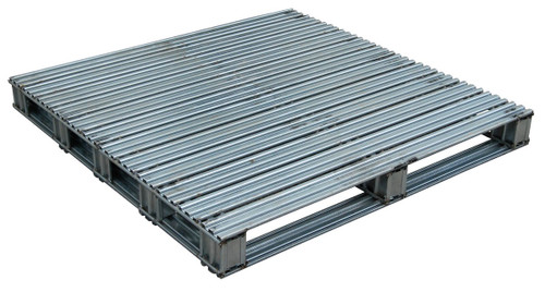 Vestil Galvanized Steel Pallet - 48 In. x 48 In. x 4-3/4 In. 8,000 lb Floor - Gray