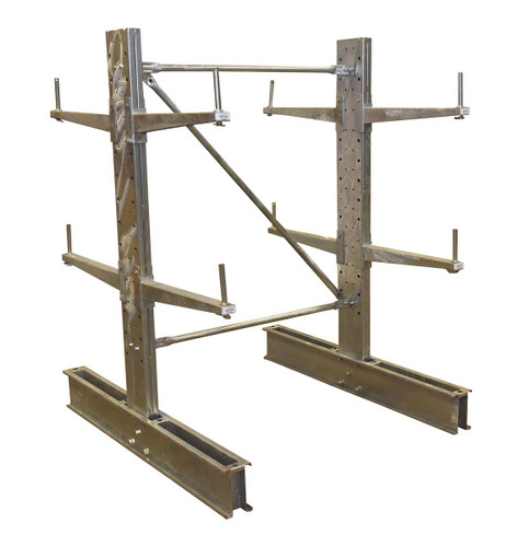 Vestil Galvanized Steel Standard Cantilever Double Upright - 6 Ft. Height 24 In. Arm Use Length Set 15,400 lb - Gray
