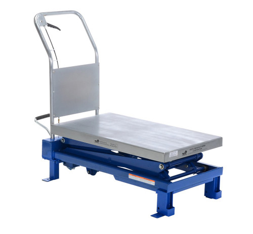 Vestil Steel Scissor Lift Table Double Foot Pump - 52-5/8 In. x 21-3/8 In. x 39-1/2 In. 800 lb - Blue
