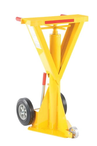 Vestil Steel Trailer Stabilizing Spin Top Beam Jack - 27-7/16 In. x 23-7/8 In. x 40 In. 100,000 lb Static - Yellow