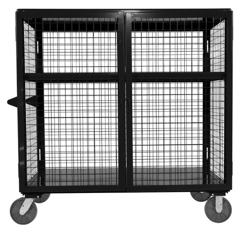 Vestil Welded Steel Expanded Metal Security Cart - 30 In. x 60 In. 2,000 lb - Black