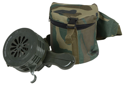 Vestil Plastic Warning Siren Hand Crank Army - Green
