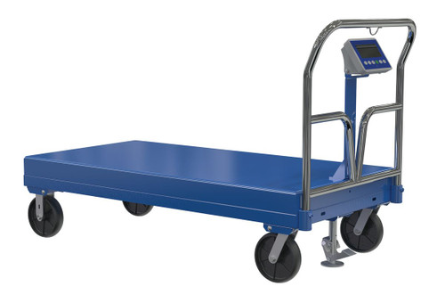 Vestil Steel Platform Truck with Scale - 76-1/2 In. x 24 In. x 40 In. 3,600 lb - Blue
