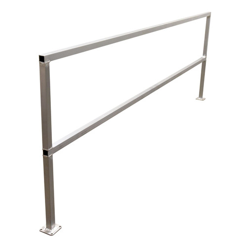 Vestil Aluminum Safety Handrail - 122-1/2 In. x 4 In. x 42 In. - Silver