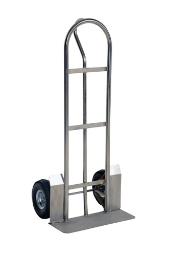Vestil Stainless Steel Heavy Duty P-Handle Truck with Pneumatic Wheels - 600 lb - Silver