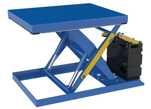 Vestil Steel Scissor Lift Table AC Power - 54-1/16 In. x 32-1/2 In. x 32 In. 2,000 lb - Blue