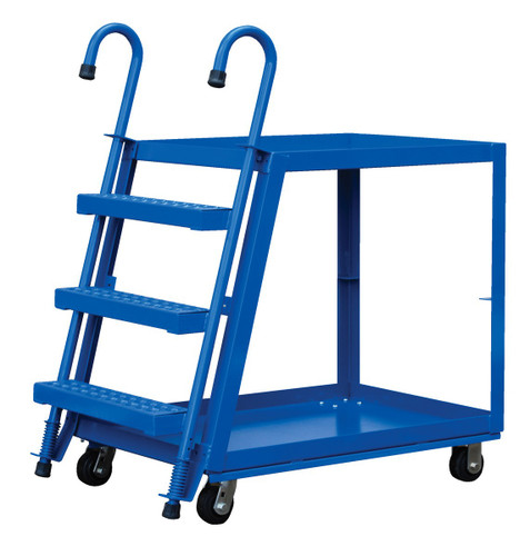 Vestil Steel Stock Picker 2 Shelf with Polyurethane On Steel Casters - 39-3/4 In. x 21-7/8 In. x 50-1/8 In. 1,000 lb - Blue