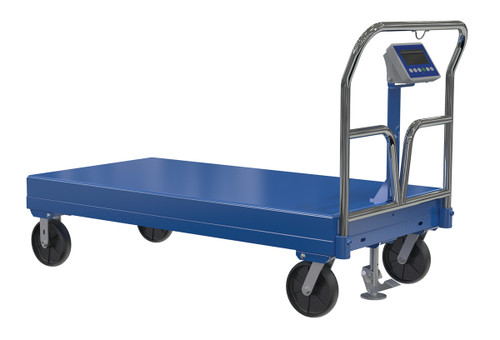 Vestil Steel Platform Truck with Scale - 65-7/8 In. x 30 In. x 40 In. 3,600 lb - Blue