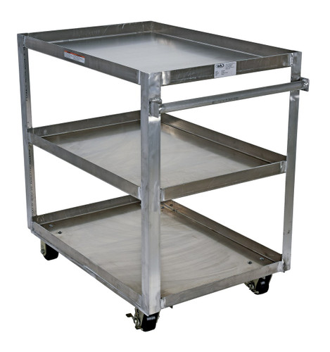 Vestil Aluminum Service Cart - 3 Shelves 50-5/16 In. x 27-15/16 In. x 41-7/8 In. 660 lb - Silver