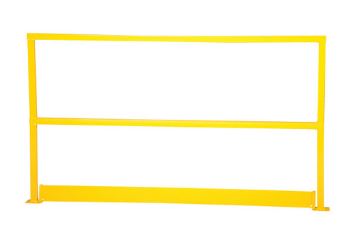 Vestil Steel Safety Handrail with Toe Board - 74-1/2 In. x 4 In. x 42 In. - Yellow