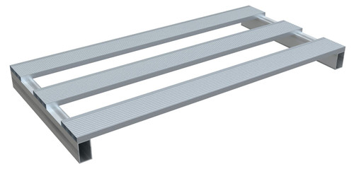 Vestil Aluminum Half Skid - 24 In. x 47-7/8 In. x 3-3/4 In. 4,000 lb - Silver