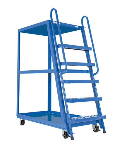 Vestil Steel High Frame Cart with Mold On Rubber Casters - 56-1/8 In. x 27-7/8 In. x 73-1/16 In. 1,000 lb - Blue