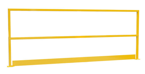 Vestil Steel Safety Handrail with Toe Board - 110-1/2 In. x 4 In. x 42 In. - Yellow