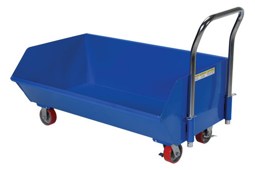 Vestil Steel Low Profile Hopper - 1/3 Cubic Yard 1,000 lb - Blue