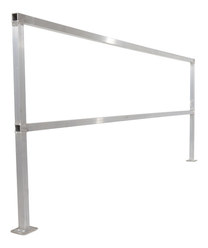 Vestil Aluminum Safety Handrail - 98-1/2 In. x 4 In. x 42 In. - Silver