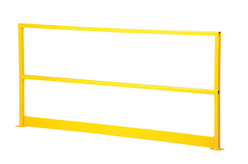 Vestil Steel Safety Handrail with Toe Board - 86-1/2 In. x 4 In. x 42 In. - Yellow