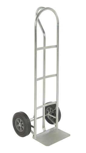 Vestil Galvanized Steel P-Handle Truck with Hard Rubber Wheels - 500 lb - Gray