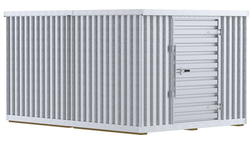 Vestil Galvanized Steel Double Storage Building - 5,500 lb Floor - Gray