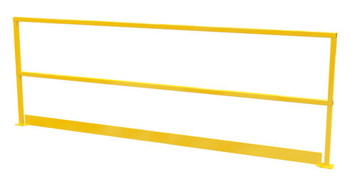 Vestil Steel Safety Handrail with Toe Board - 122-1/2 In. x 4 In. x 42 In. - Yellow