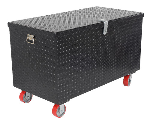 Vestil Steel Tread Plate Toolbox with Casters - 36 In. x 48 In. 3,000 lb - Black