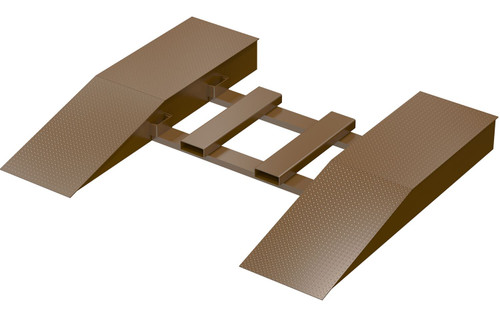 Vestil Steel Wheel Risers With Pick-Up Loop - 84 In. x 24 In. x 10-1/4 In. 40,000 lb - Brown