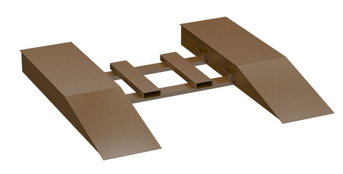 Vestil Steel Wheel Risers With Pick-Up Loop - 96 In. x 24 In. x 10-1/4 In. 40,000 lb - Brown