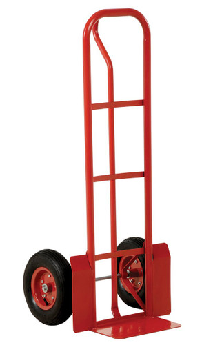 Vestil Steel P-Handle Truck with Pneumatic Wheels - 600 lb - Red