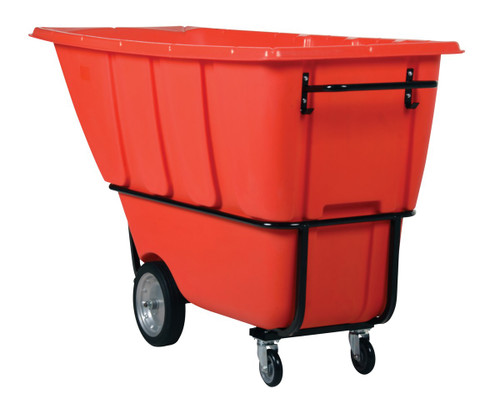 Vestil Plastic Heavy Duty Tilt Truck - 1 Cubic Yard 2100 lb - Red