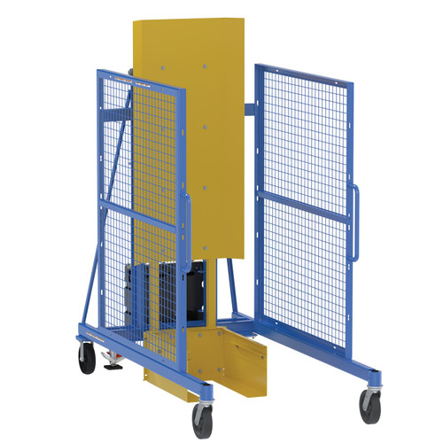 Vestil Steel AC Powered Trash Can Dumper - 72 In. Maximum Dump Height Blue / - Yellow
