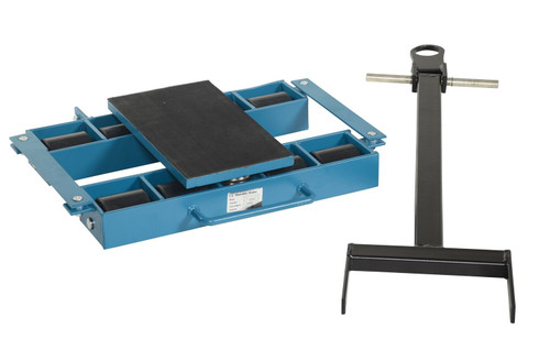 Vestil Steel Machinery Skates - 8 Nylon Rollers 6 Ton Static - Blue
