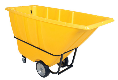 Vestil Plastic Heavy Duty Tilt Truck - 1 Cubic Yard 2100 lb - Yellow