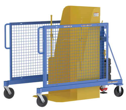 Vestil Steel Universal AC Powered Trash Can Dumper - 48 In. Maximum Dump Height Blue / - Yellow