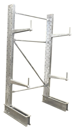 Vestil Galvanized Steel Standard Duty Cantilever Single Sided Upright - 8 Ft x 30 In. To 36 In. Arm Gray Set