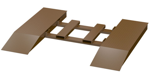 Vestil Steel Wheel Risers With Pick-Up Loop - 84 In. x 24 In. x 6-1/4 In. 40,000 lb - Brown