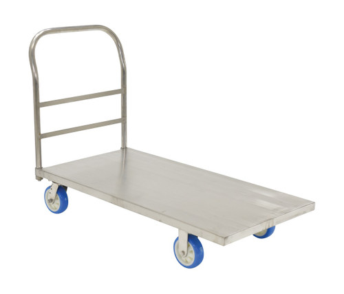 Vestil 201 Stainless Steel Platform Truck - 24 x 48 In. Deck 2,000 lb Static - Silver