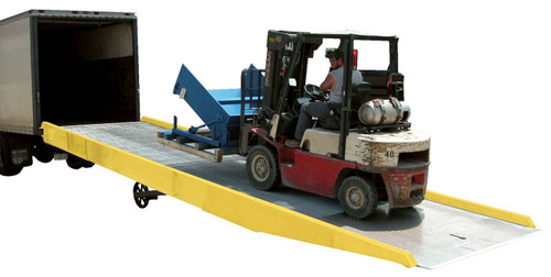 Vestil Factory Installed Steel Yellow Factory Painted Safety Curb For Aluminum/Steel Yard Ramps