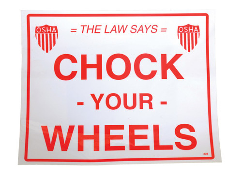 Vestil Vinyl Wheel Chock Sticker - 11-3/4 In. Wide x 9-3/4 In. Height - White