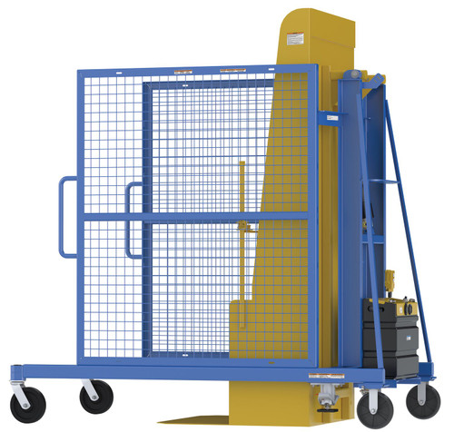 Vestil Steel Universal AC Powered Trash Can Dumper - 72 In. Maximum Dump Height Blue / - Yellow
