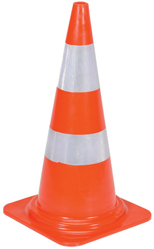 Vestil 100% PVC Heavy Duty Traffic Cone with - 2 Reflectors 27-1/2 In. Height - Orange