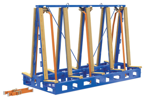 Vestil Steel/Wood Stationary Slab Transport Rack - 97 In. x 64 In. 4,000 lb - Blue