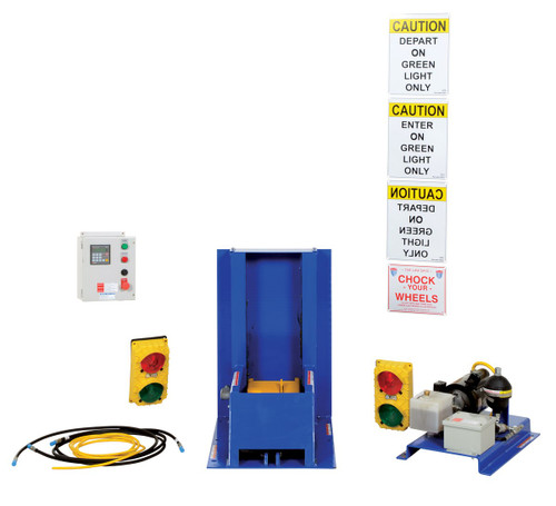 Vestil Steel Electric Hydraulic with Polypropylene LED Light Package Trailer Lock System Blue / - Yellow