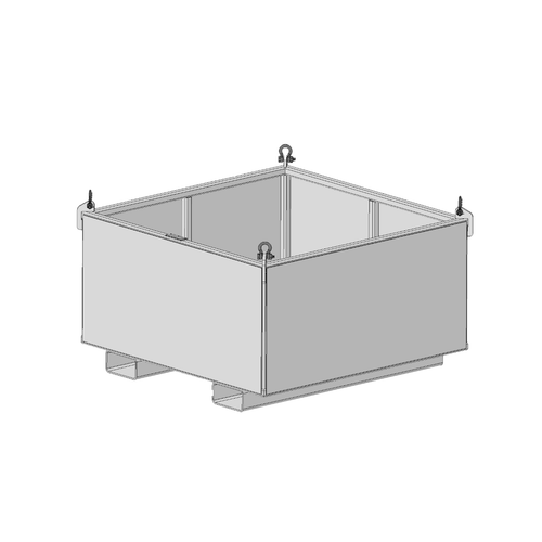 Machining & Welding 2,500 lbs 60 in Material Basket with Casters, Not for Personnel Lifting