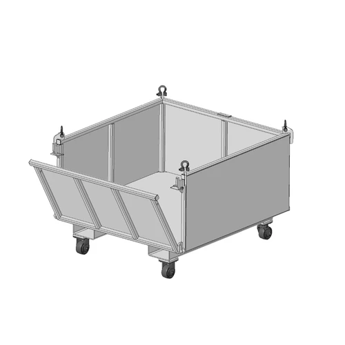 Machining & Welding 2,500 lbs 48 in Drop Side Material Basket, Not for Personnel Lifting