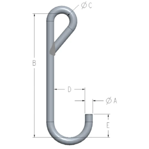 Machining & Welding 5/16 in X 5 in J-Hook Style 9